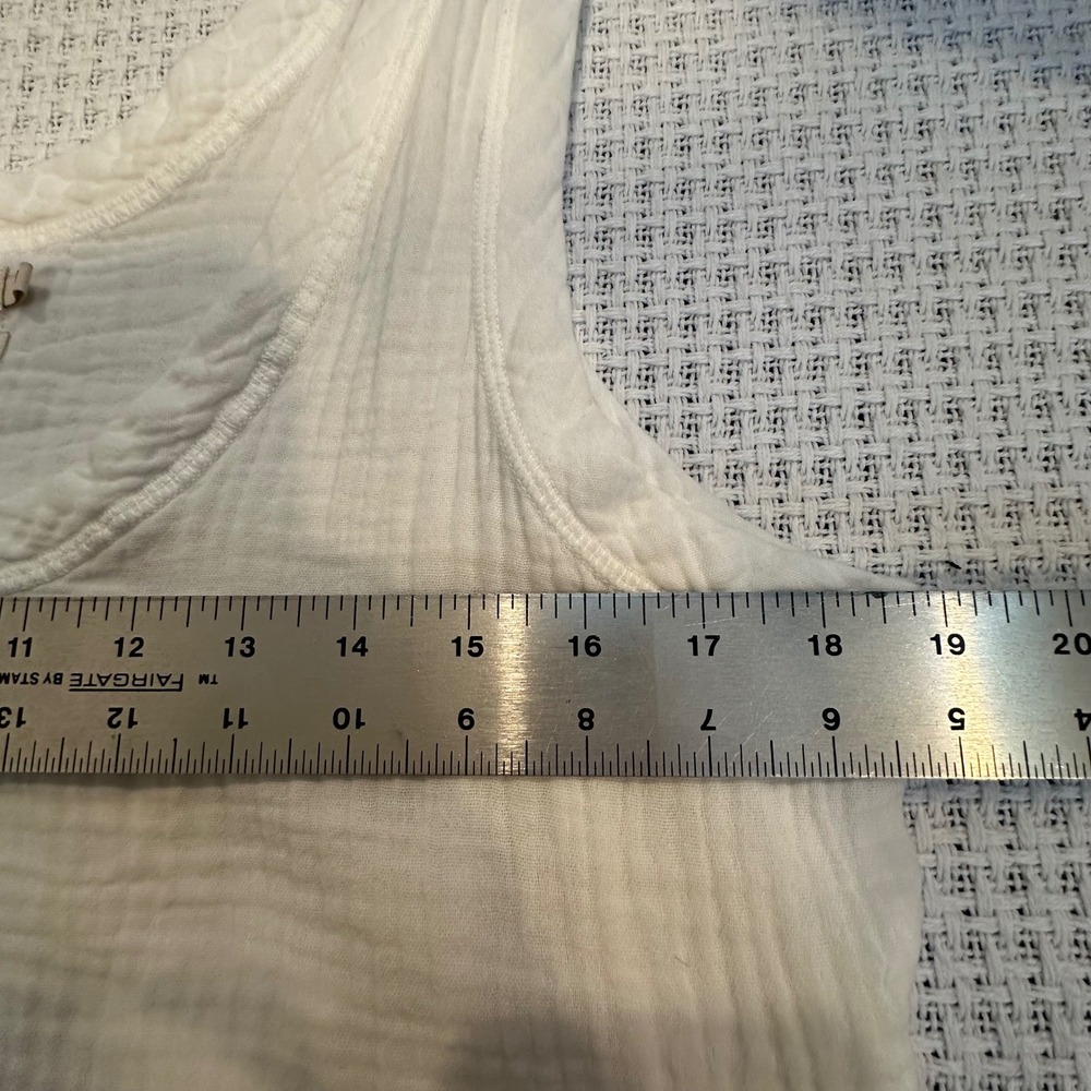Faherty White Ribbed Scoop Neck Tank Top - Picture 8 of 13
